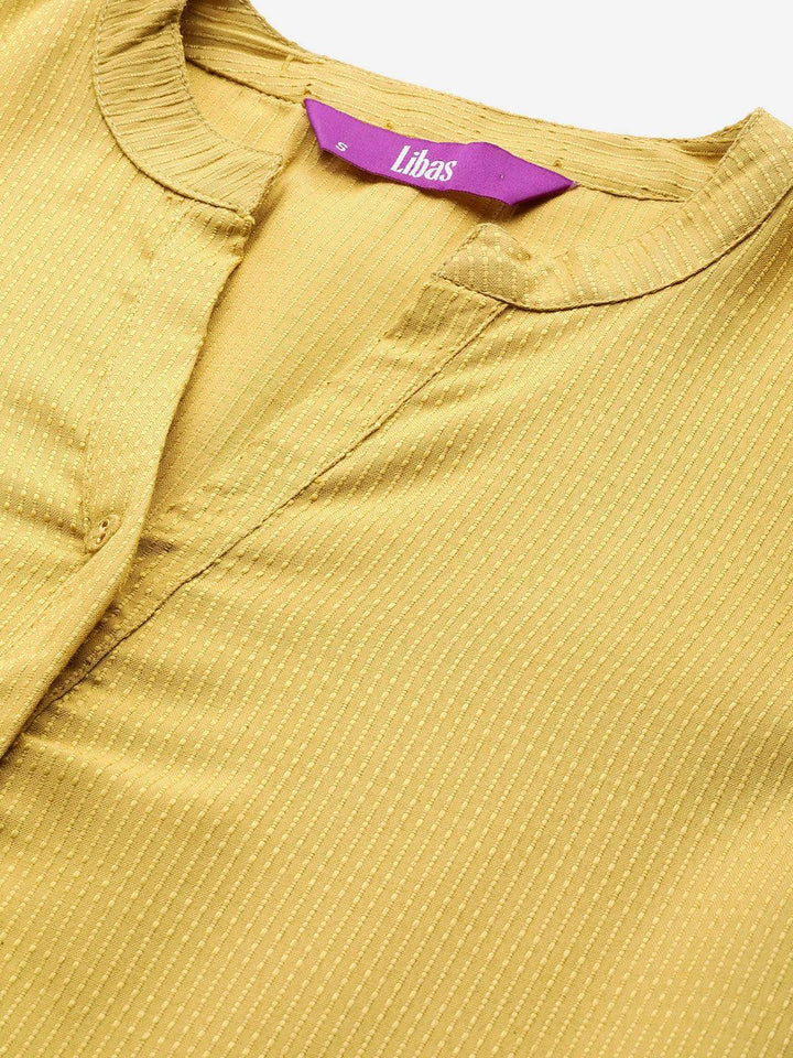 Lime Green Woven Design Rayon Straight Kurta