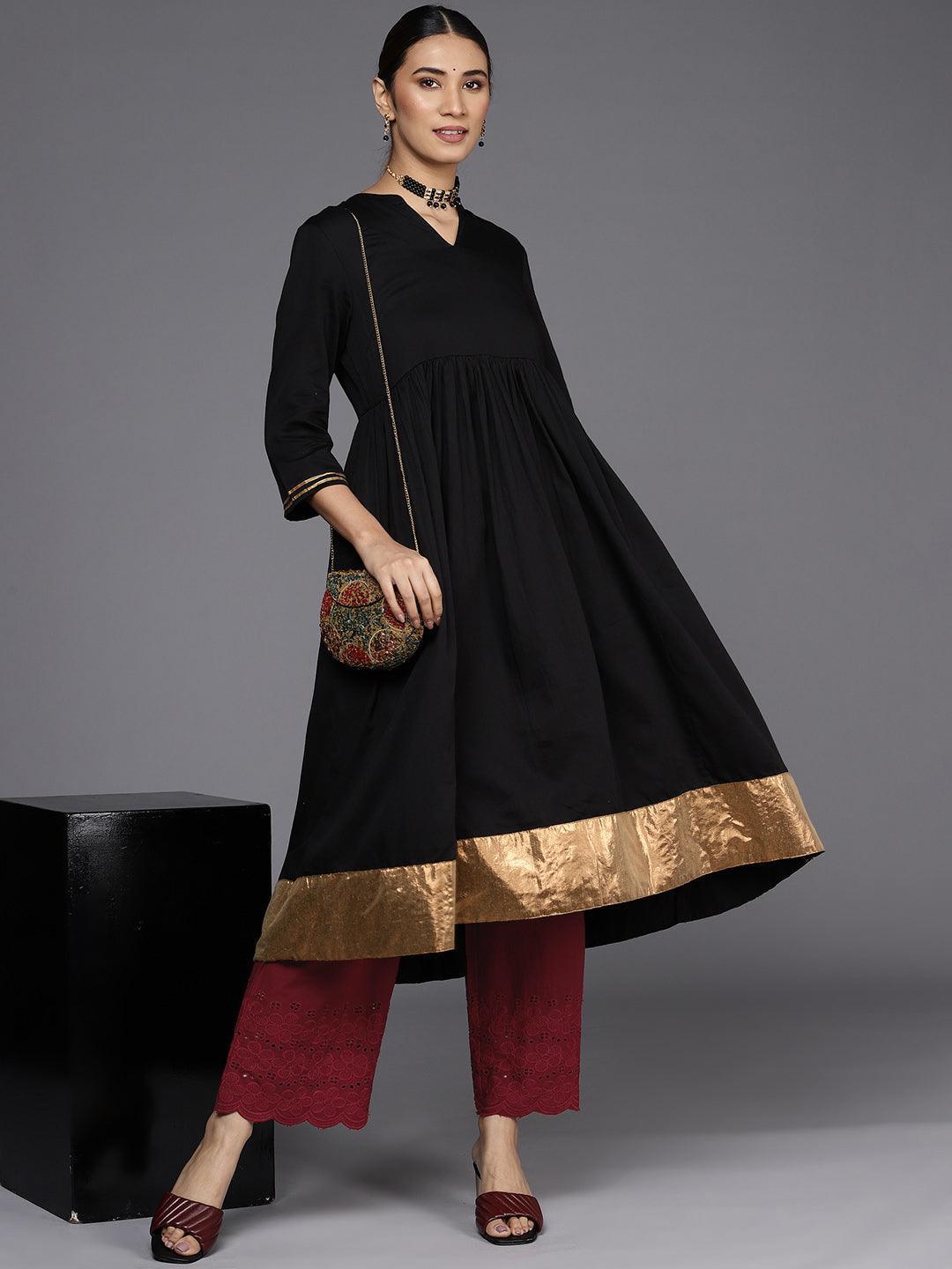 Maroon Solid Cotton Palazzos - ShopLibas 