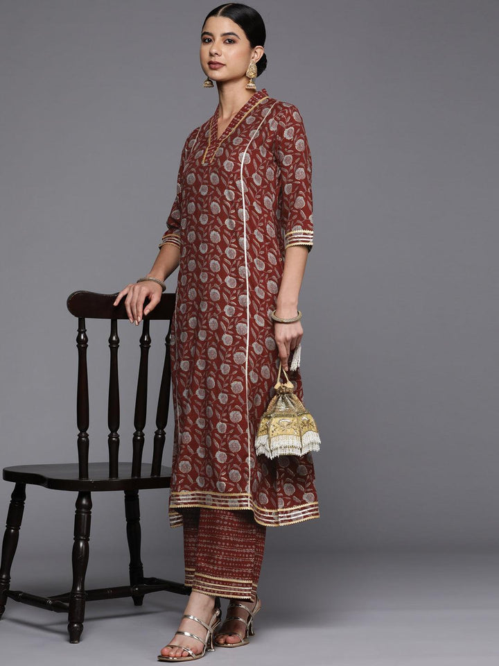 Maroon Striped Rayon Palazzos - ShopLibas