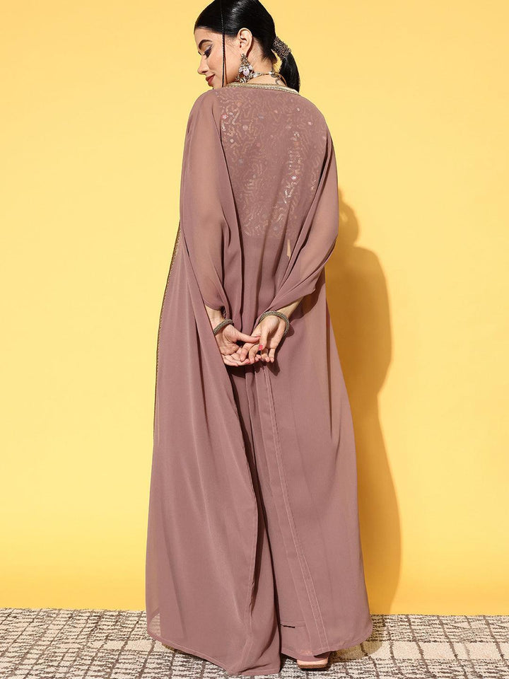 Mauve Embellished Georgette Co-Ords