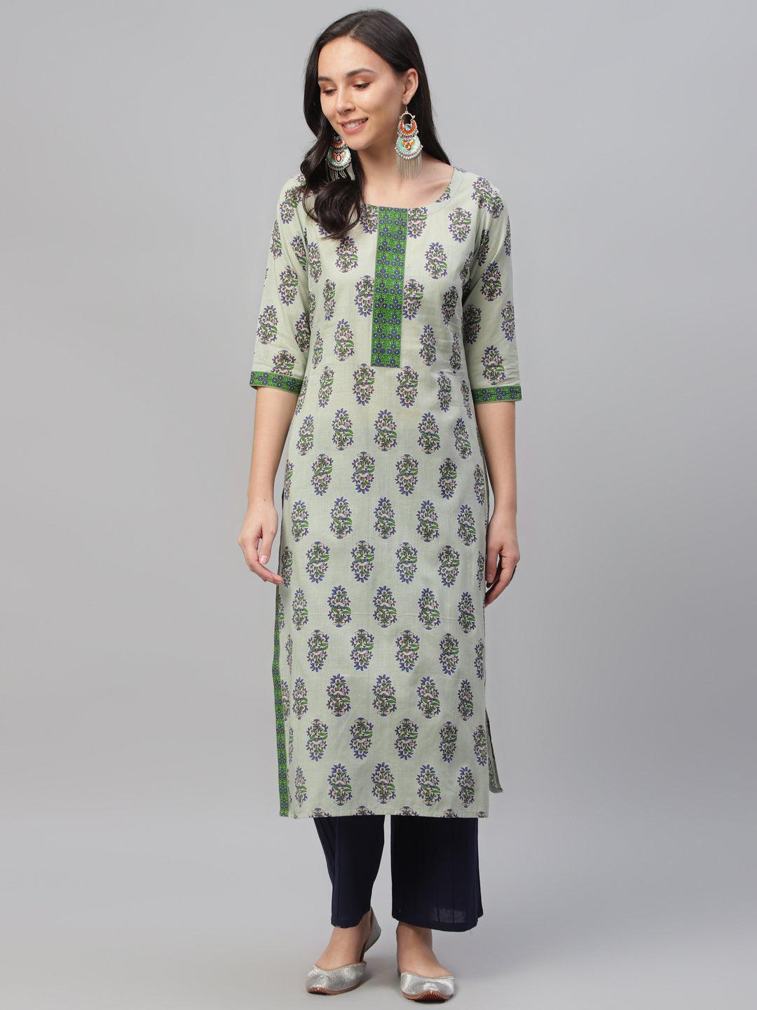 Multicoloured Printed Cotton Kurta - ShopLibas