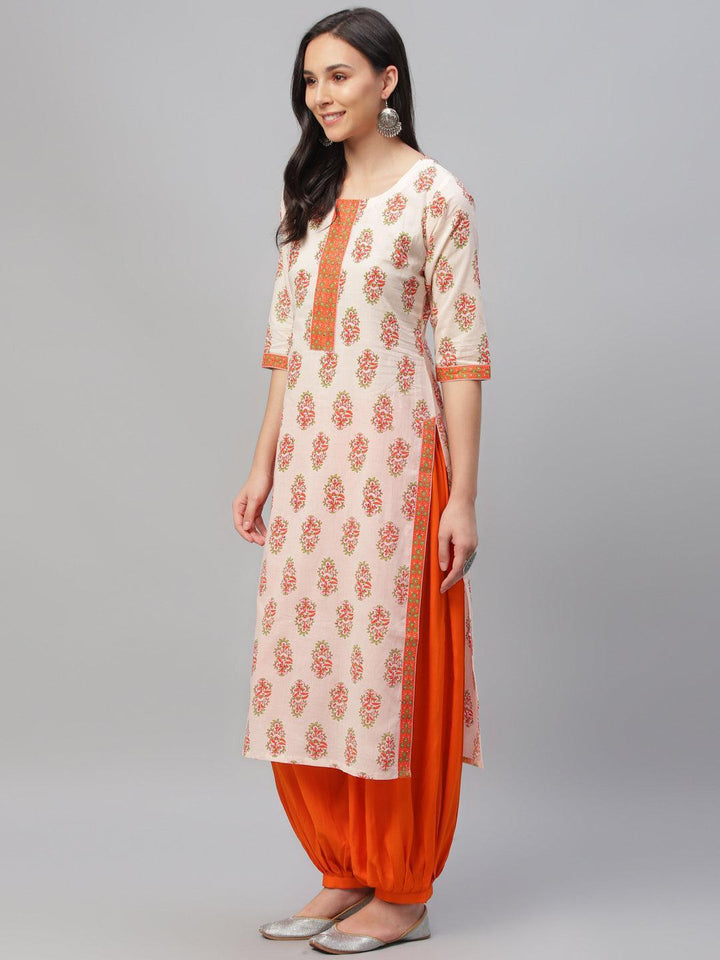 Multicoloured Printed Cotton Kurta - ShopLibas
