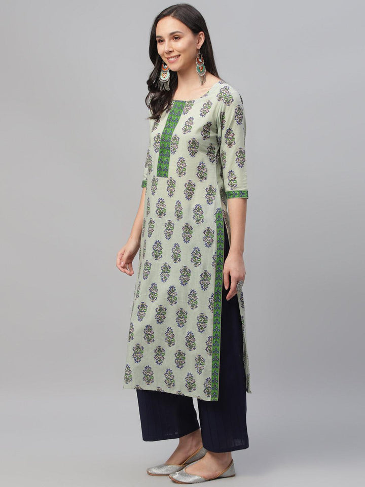 Multicoloured Printed Cotton Kurta - ShopLibas