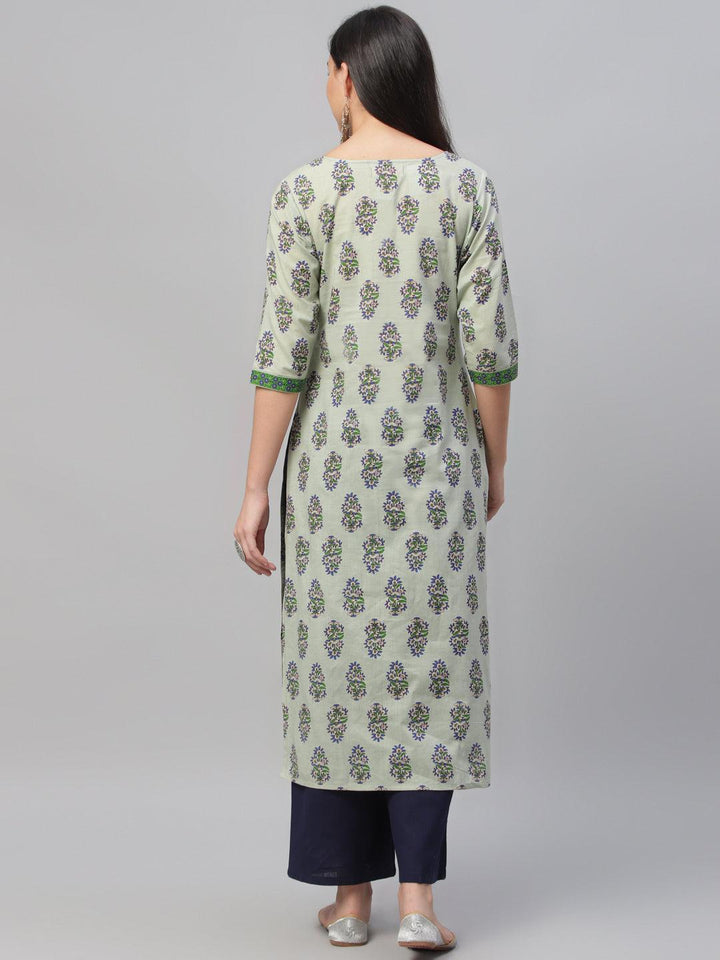 Multicoloured Printed Cotton Kurta - ShopLibas