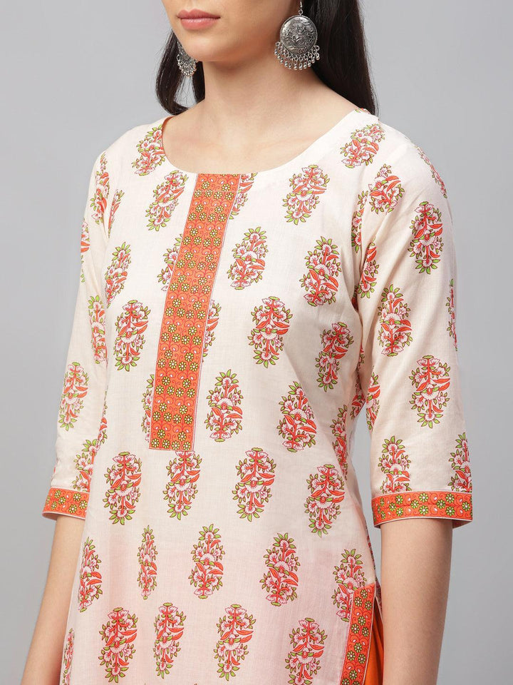 Multicoloured Printed Cotton Kurta - ShopLibas