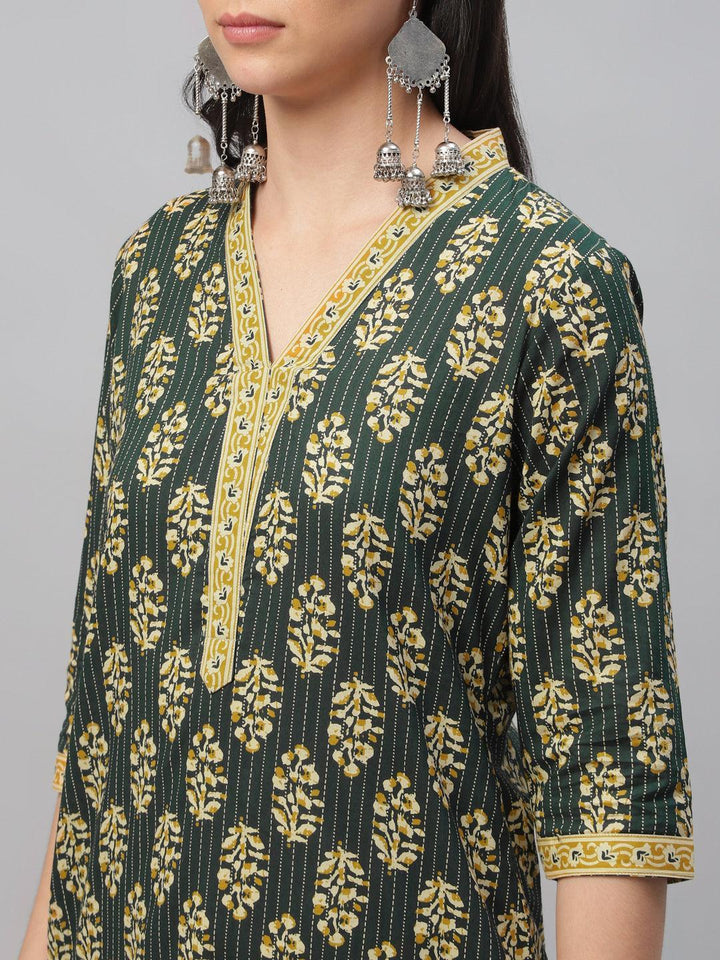 Multicoloured Printed Cotton Kurta - ShopLibas