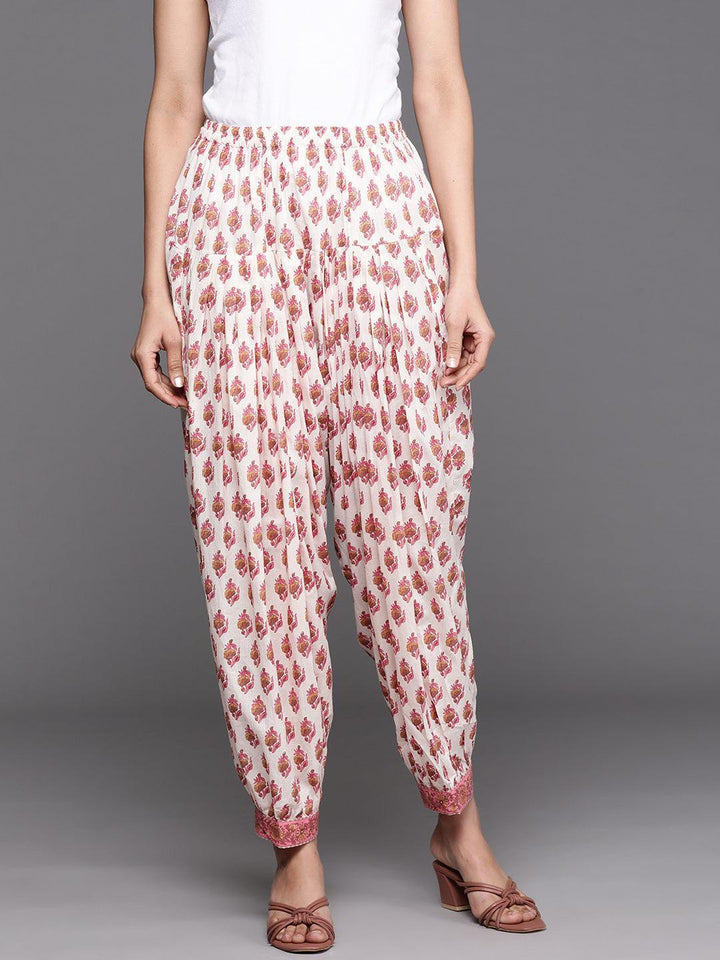 Multicoloured Printed Cotton Salwar Pants - ShopLibas