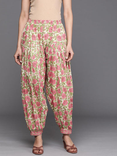 Multicoloured Printed Cotton Salwar Pants - ShopLibas