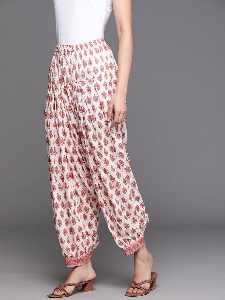 Multicoloured Printed Cotton Salwar Pants - ShopLibas