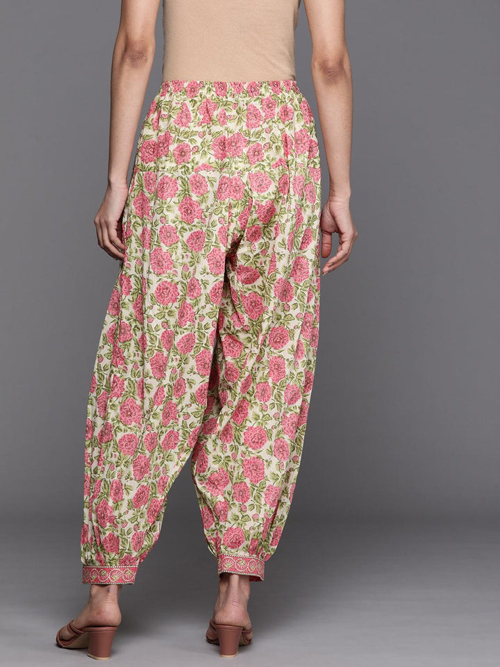 Multicoloured Printed Cotton Salwar Pants - ShopLibas