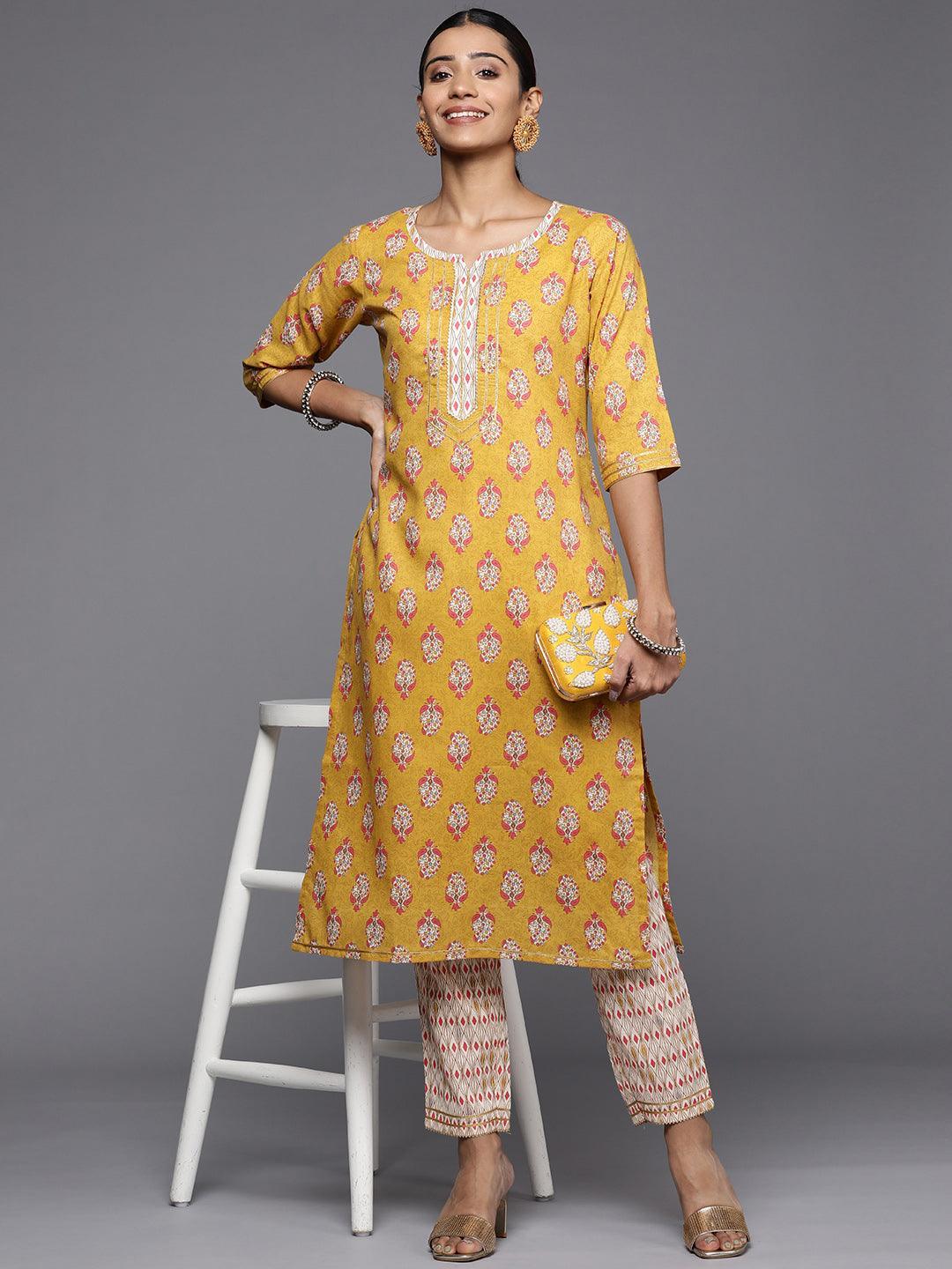 Multicoloured Printed Cotton Trousers - ShopLibas 