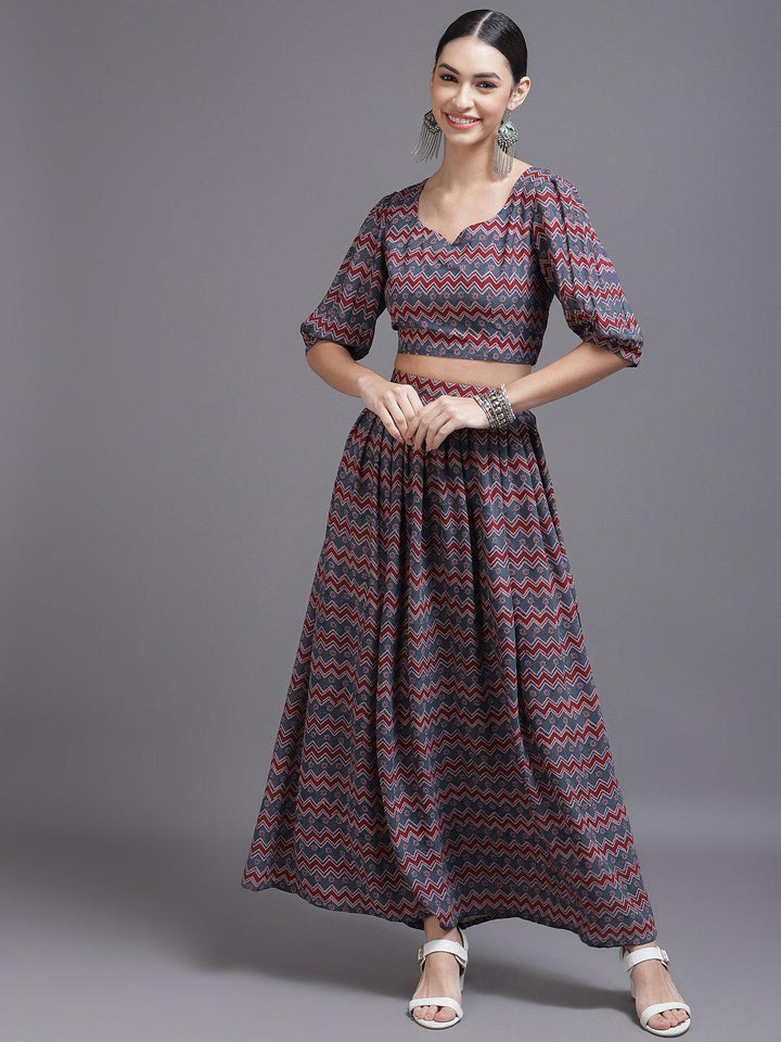 Multicoloured Printed Georgette Co-Ords - ShopLibas