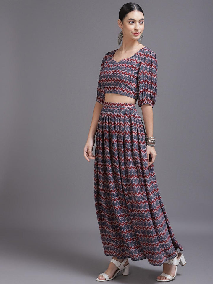 Multicoloured Printed Georgette Co-Ords - ShopLibas