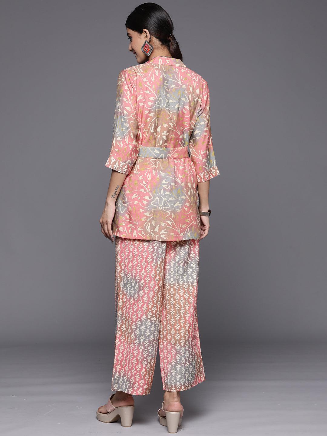 Multi Printed Silk Blend Co-Ords - ShopLibas 