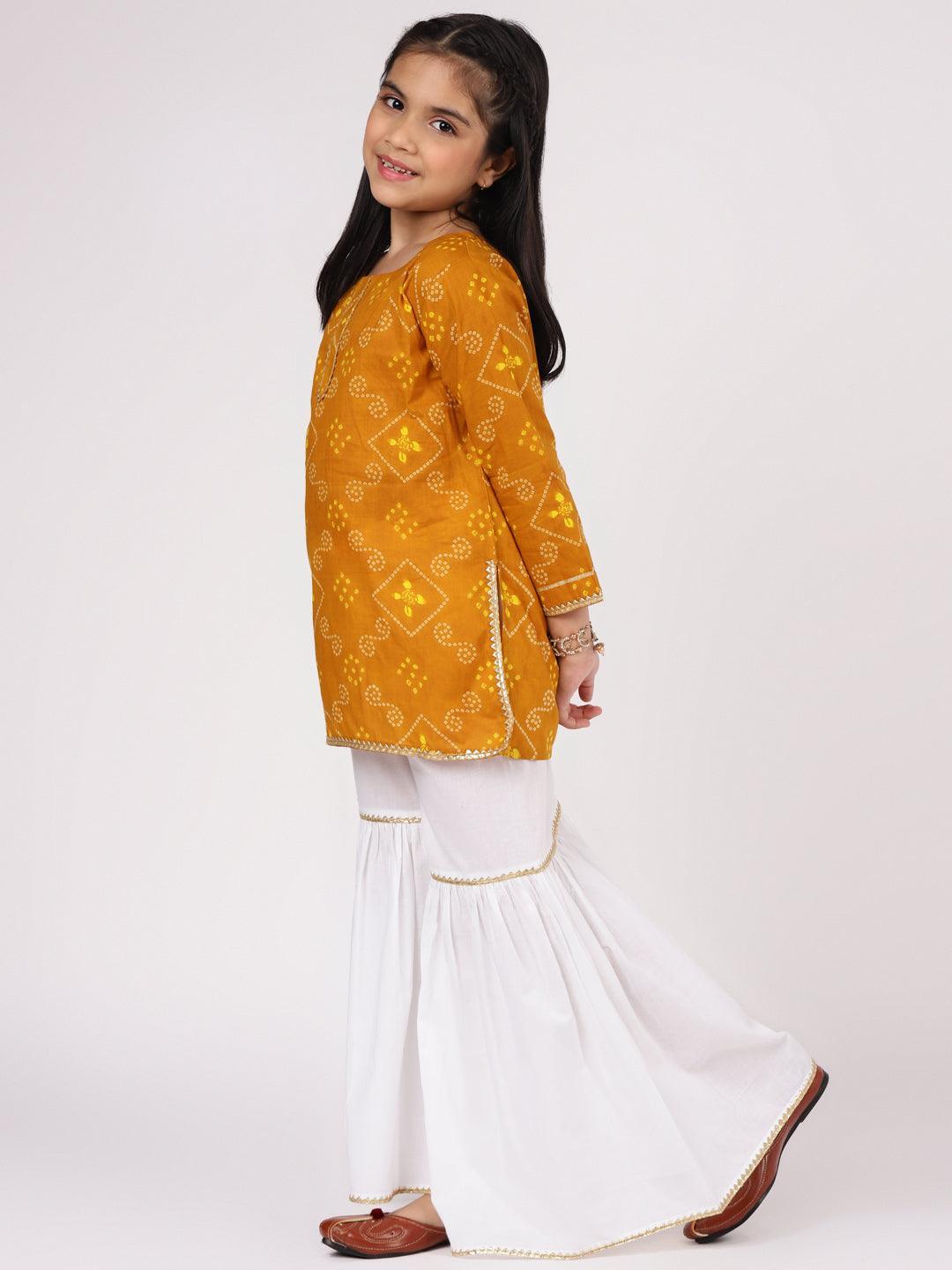 Mustard Printed Cotton Suit Set - ShopLibas 