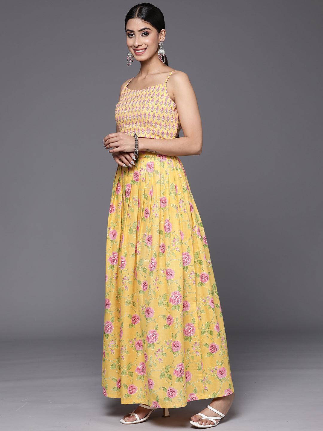 Mustard Printed Cotton Co-Ords - ShopLibas 