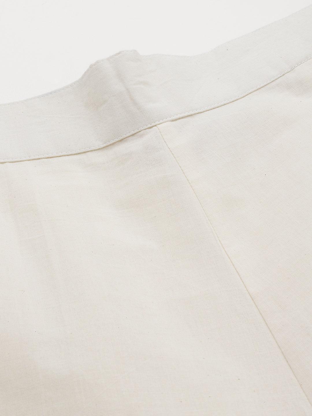 Off White Hem Design Cotton Palazzos - ShopLibas 