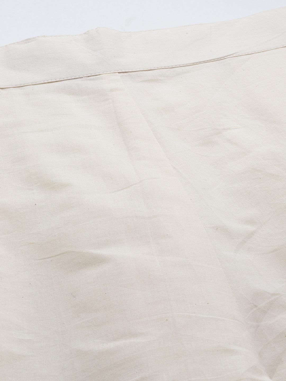Off White Schiffli Cotton Trousers - ShopLibas 