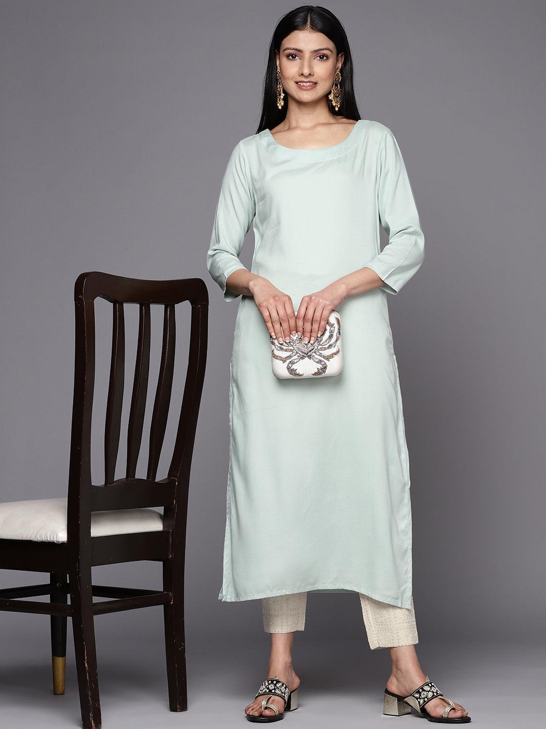 Off White Embroidered Cotton Trousers - ShopLibas 