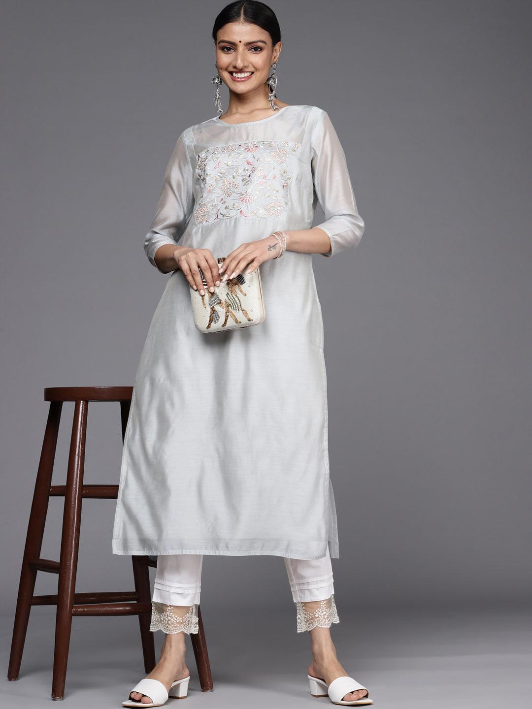 Off White Solid Cotton Trousers - ShopLibas 
