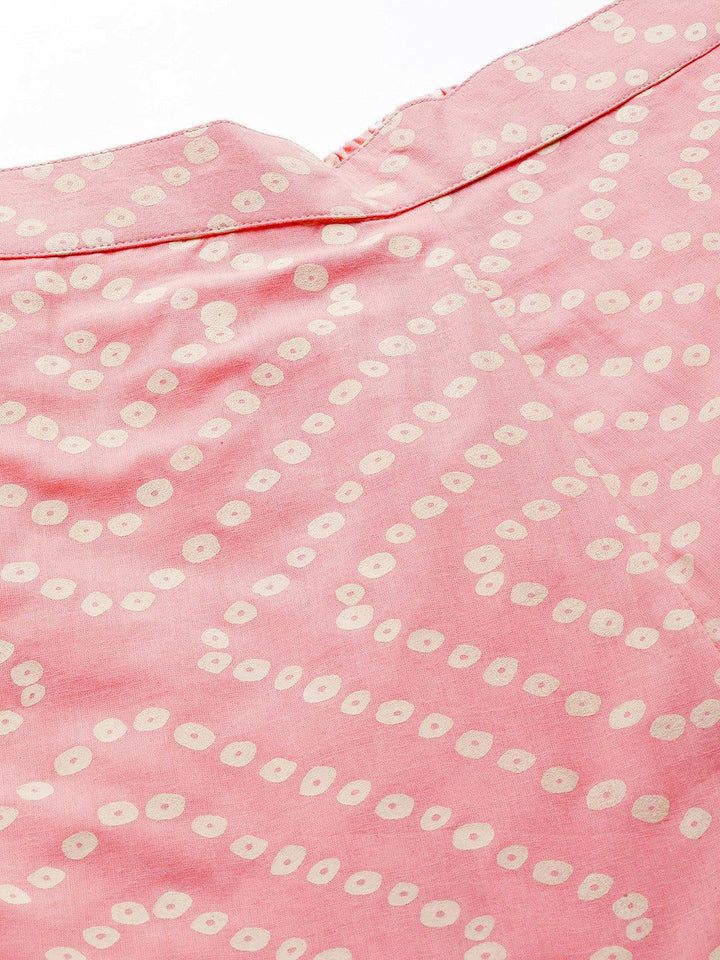 Peach Printed Cotton Night Suit - ShopLibas