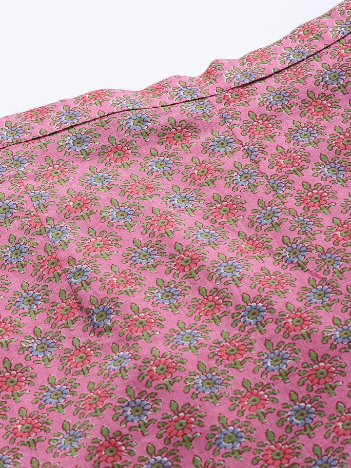 Pink Printed Cotton Night Suit