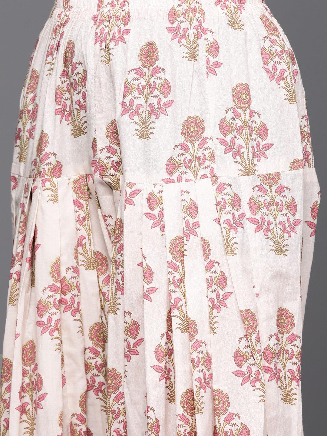 Pink Printed Cotton Suit Set - ShopLibas