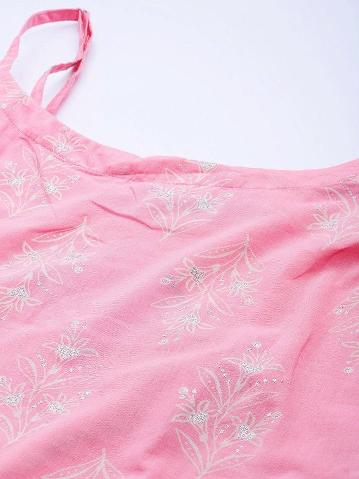 Pink Printed Cotton Suit Set - ShopLibas