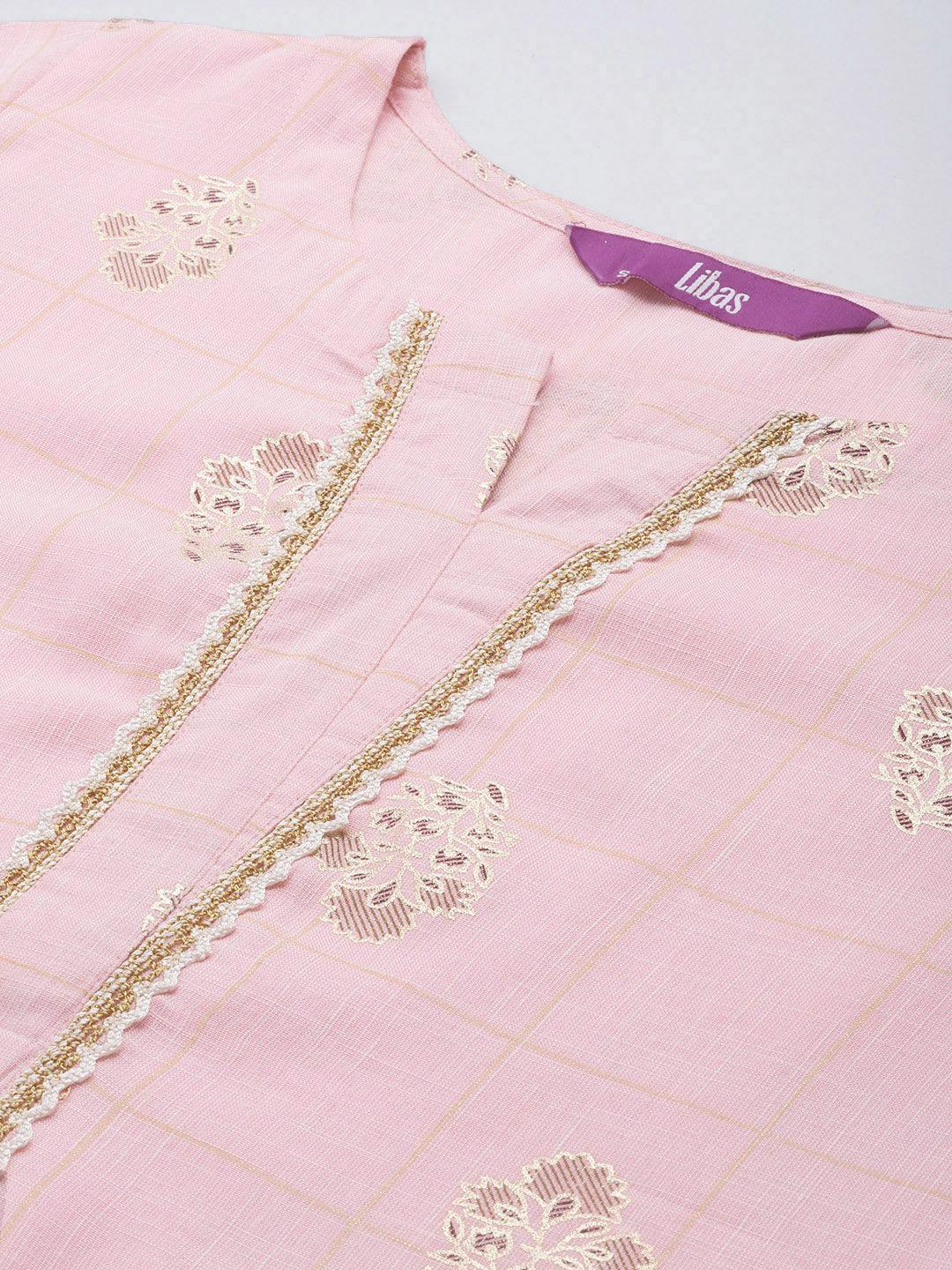 Pink Printed Rayon Straight Suit Set - ShopLibas 