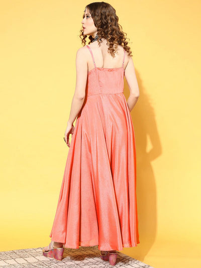 Pink Solid Georgette Dress - ShopLibas