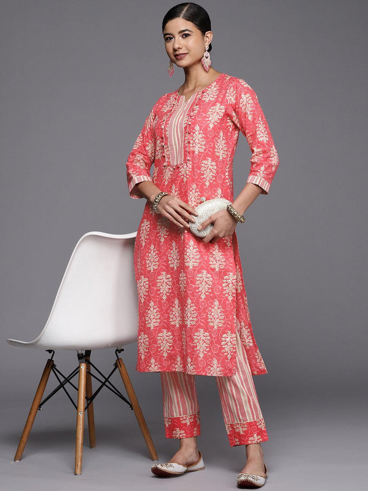 Pink Striped Cotton Trousers - ShopLibas