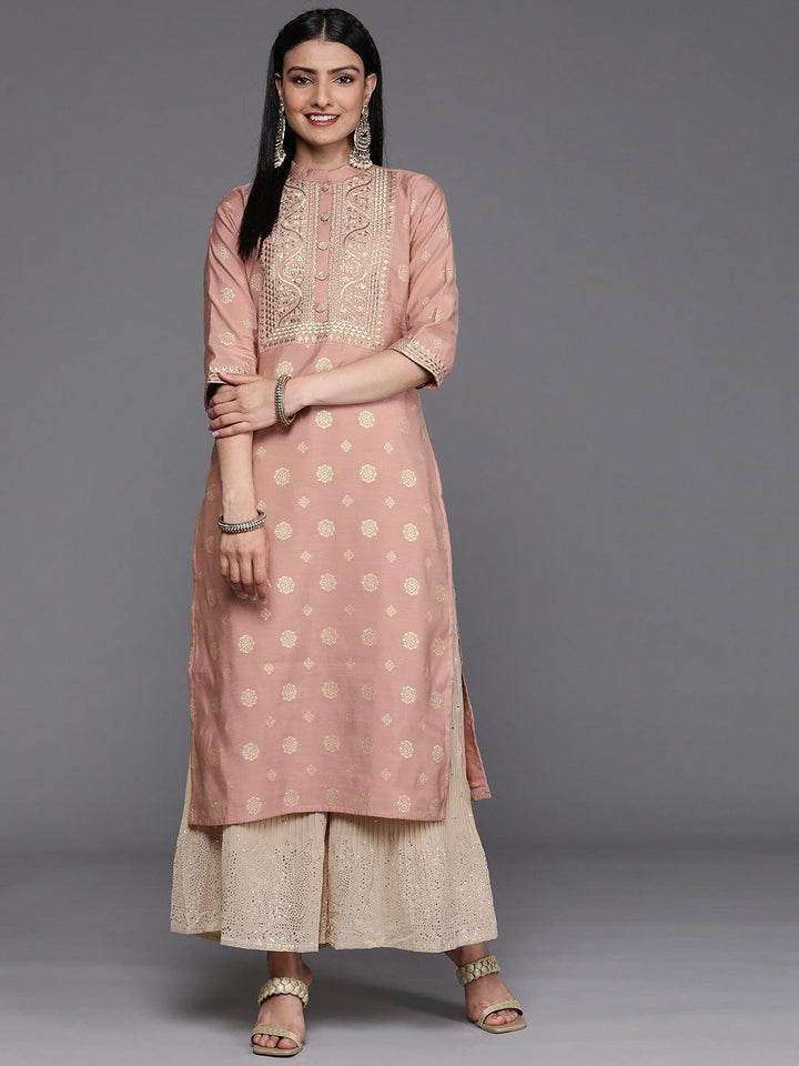 Pink Yoke Design Chanderi Silk Kurta - ShopLibas