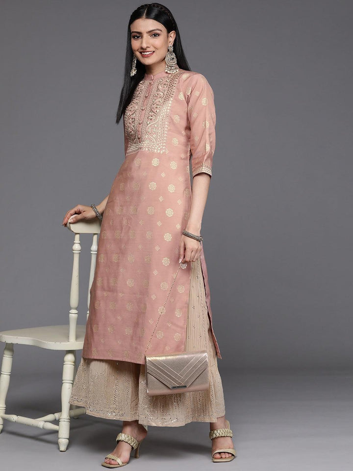 Pink Yoke Design Chanderi Silk Kurta - ShopLibas