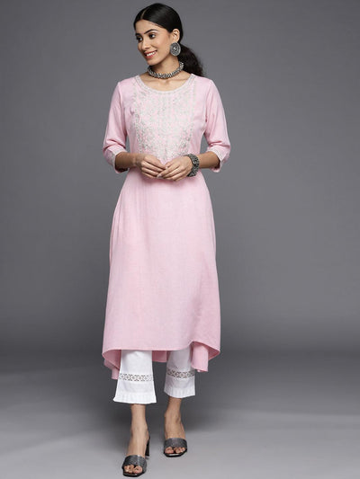 Pink Yoke Design Cotton Kurta - ShopLibas