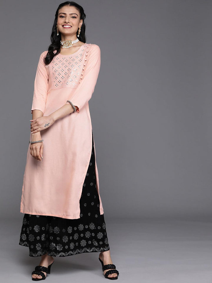 Pink Yoke Design Rayon Kurta - ShopLibas