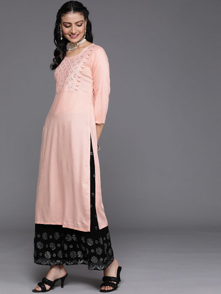 Pink Yoke Design Rayon Kurta - ShopLibas