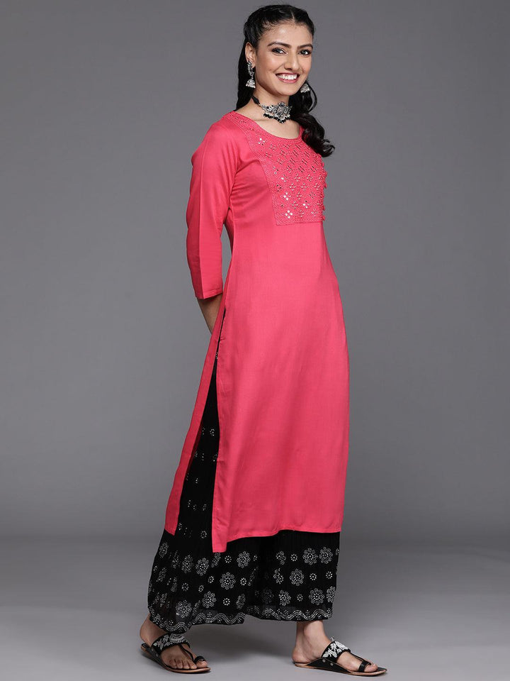 Pink Yoke Design Rayon Kurta - ShopLibas