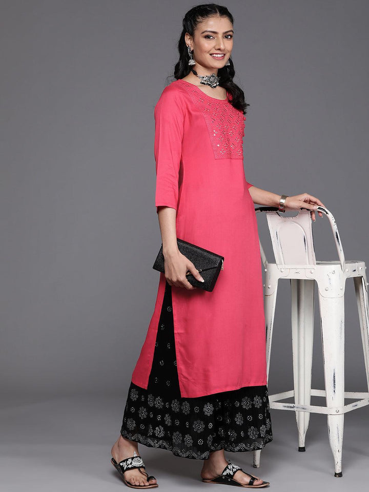 Pink Yoke Design Rayon Kurta - ShopLibas