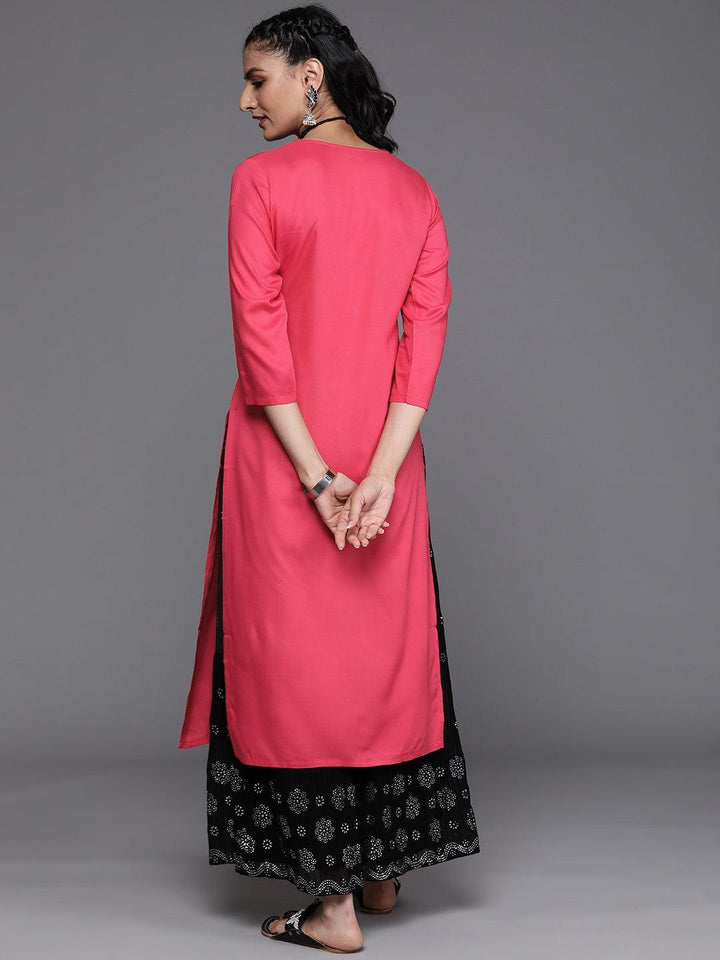 Pink Yoke Design Rayon Kurta - ShopLibas