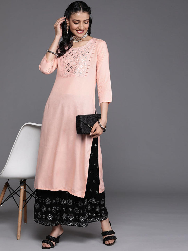 Pink Yoke Design Rayon Kurta - ShopLibas