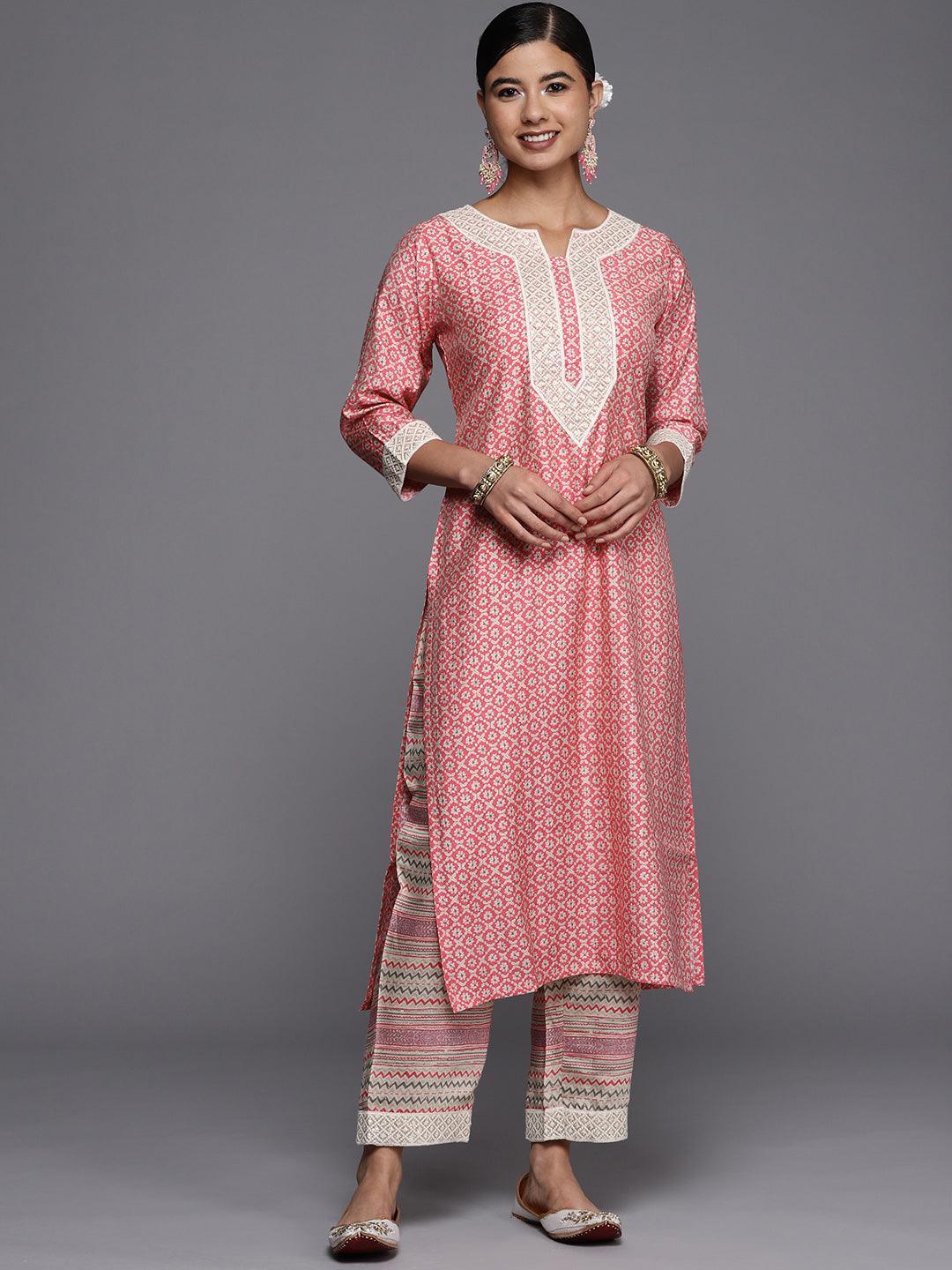 Pink Yoke Design Silk Straight Kurta - ShopLibas 