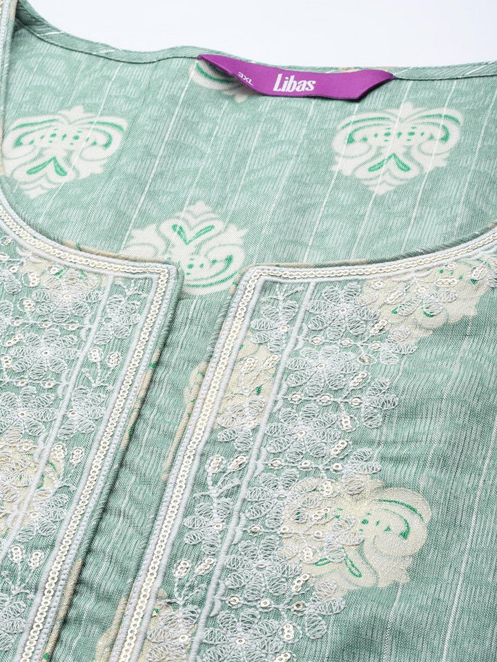 Plus Size Blue Yoke Design Rayon Kurta - ShopLibas