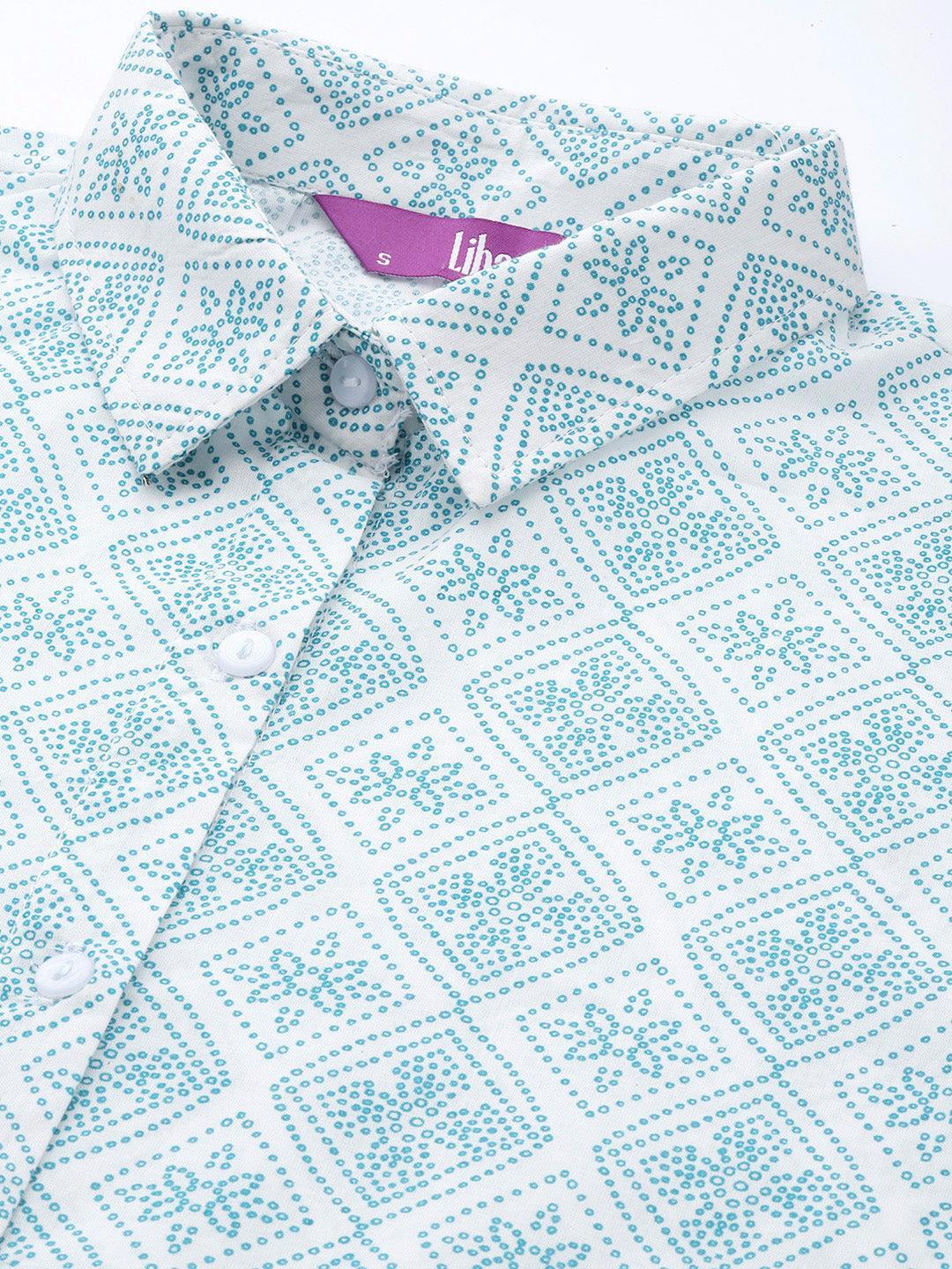 White Printed Cotton Night Suit - ShopLibas 
