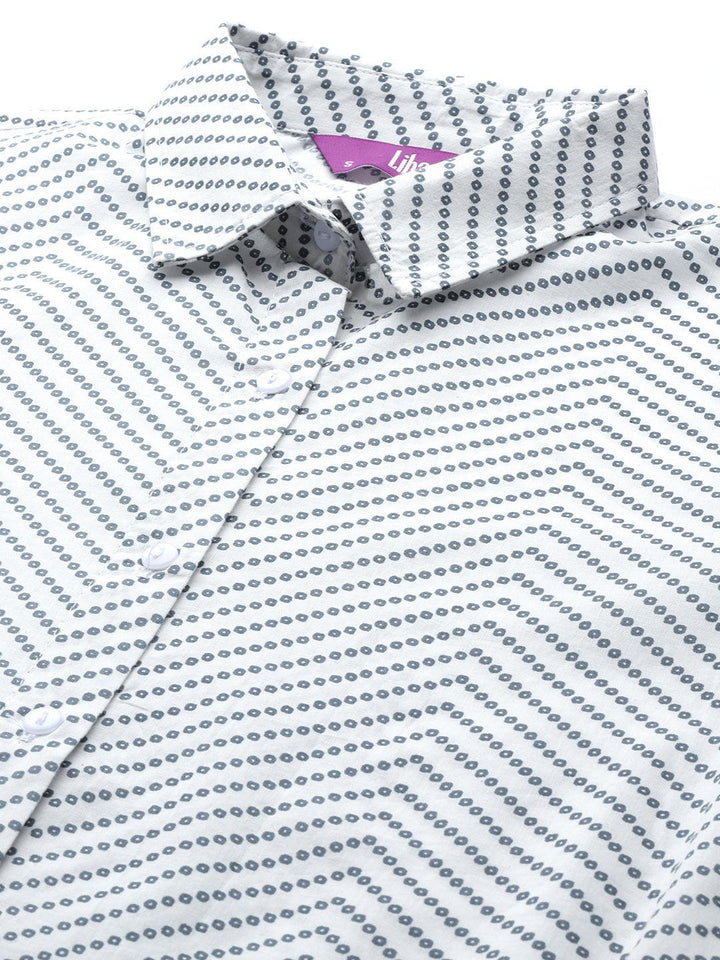 White Printed Cotton Night Suit - ShopLibas