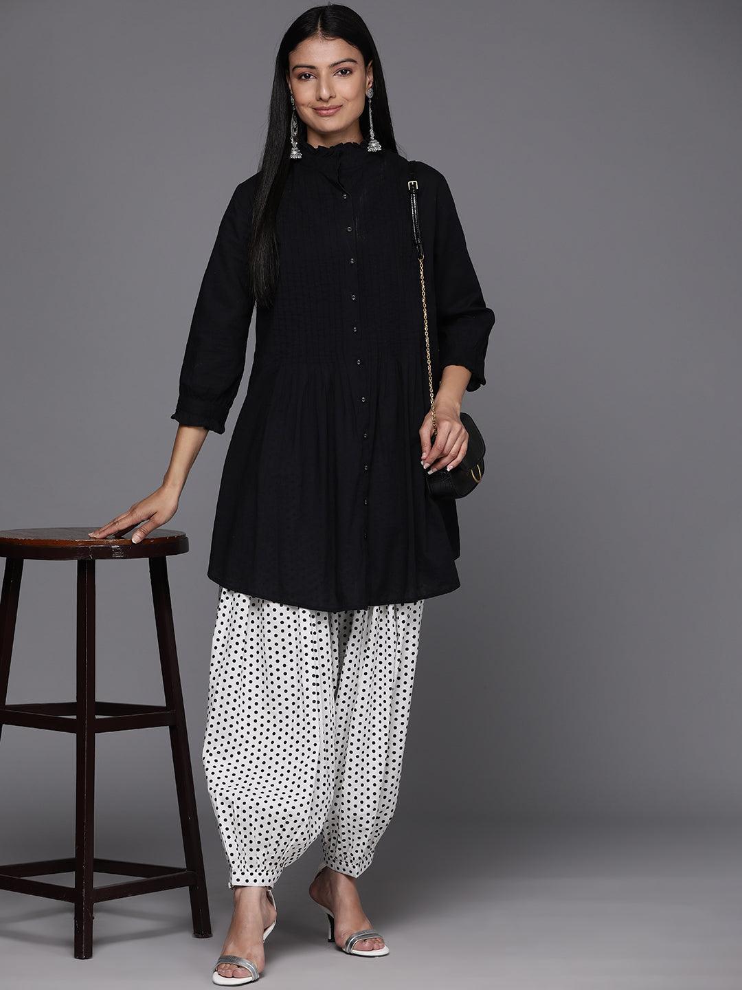 White Printed Cotton Salwar - Libas 