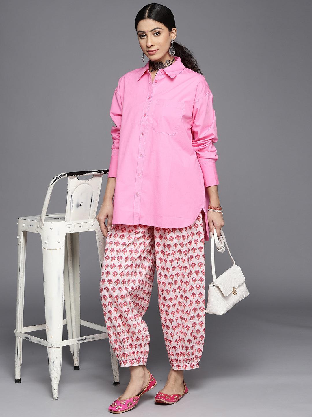 White Printed Cotton Salwar Pants - ShopLibas 