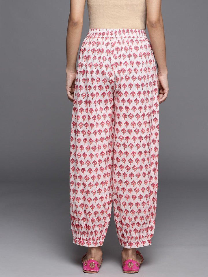 White Printed Cotton Salwar Pants