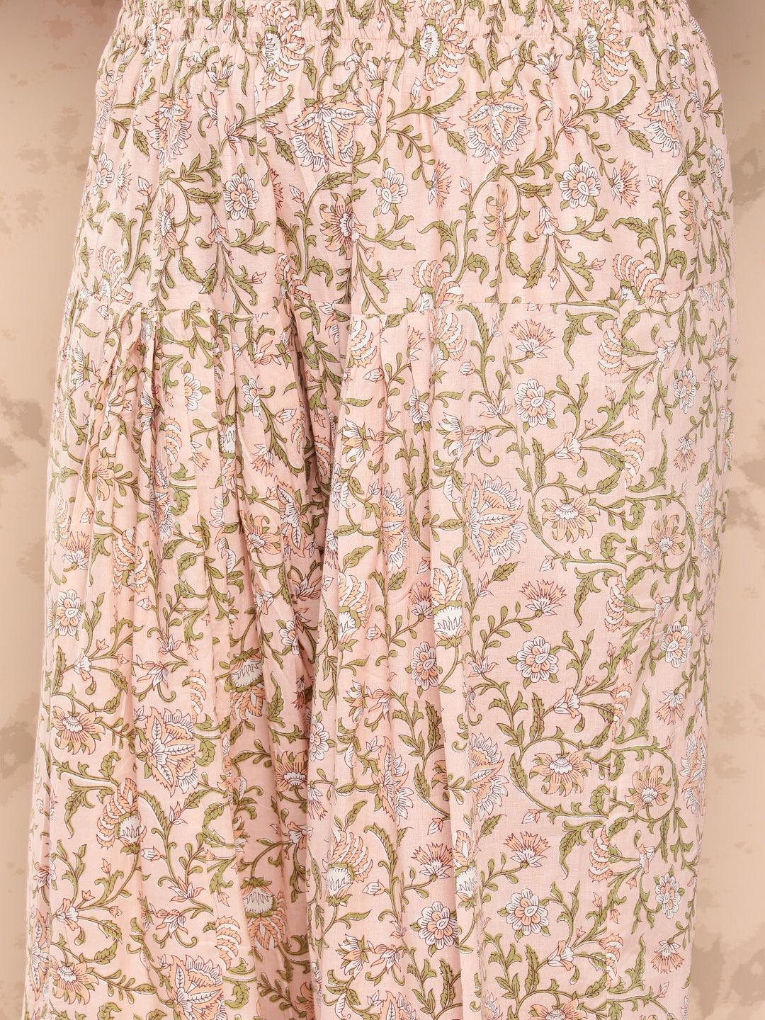 White Printed Cotton Straight Kurta With Salwar and Dupatta - Libas 