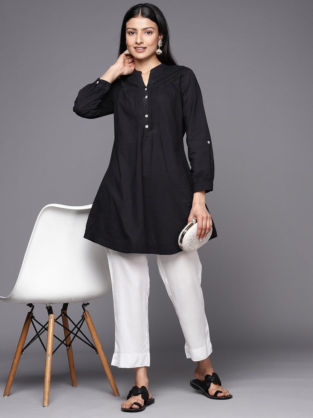 White Solid Viscose Rayon Trousers - ShopLibas 